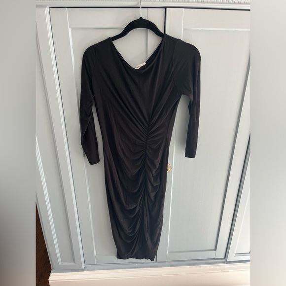 Ingrid and isabelle black maternity dress, super soft and stretchy, size xs - Picture 1 of 4